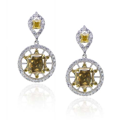 Grayish Greenish Yellow Diamond Earrings – Adorian Jewelry