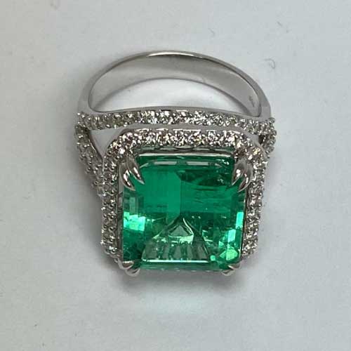 Step Cut Emerald & White Gold Ring – Adorian Jewelry