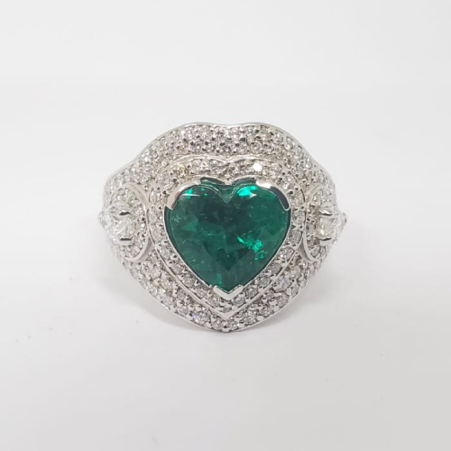 Colombian Emerald Heart Shaped Ring – Adorian Jewelry