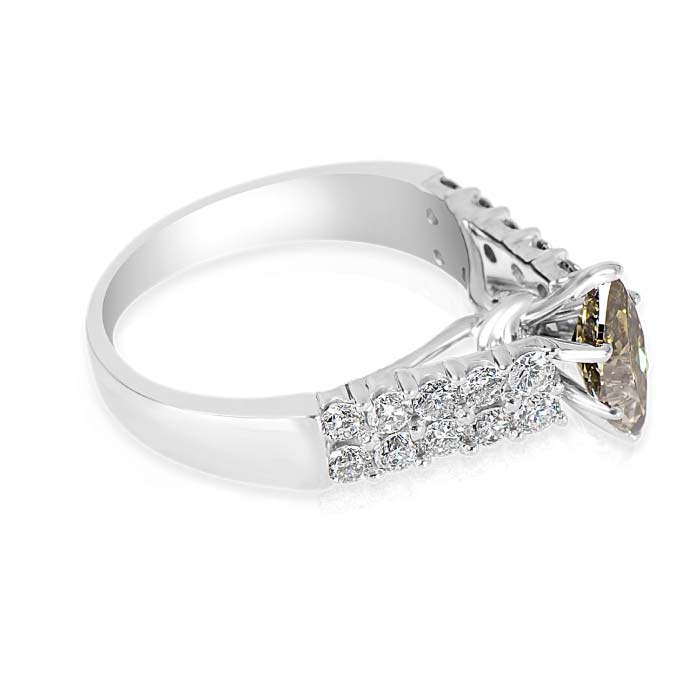 Deep Olive Chameleon Diamond Ring – Adorian Jewelry