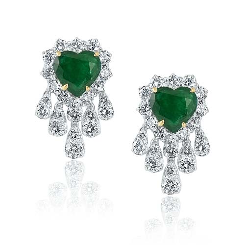 White Gold & Colombian Emerald Earrings – Adorian Jewelry