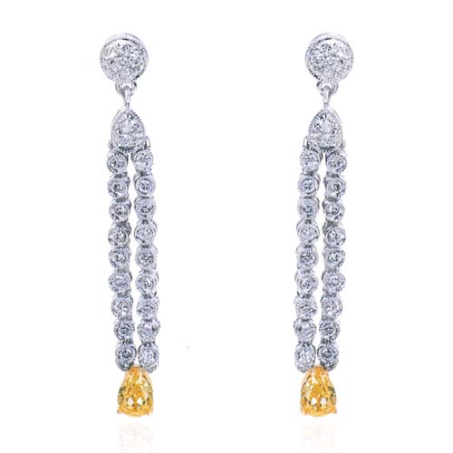 White & Yellow Gold Yellow Diamond Earrings – Adorian Jewelry