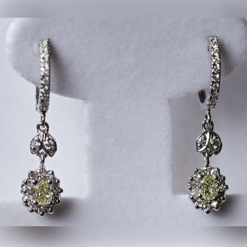 Fancy Light Yellow Oval Shaped Diamond Earrings – Adorian Jewelry