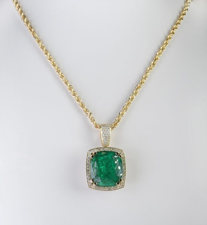 14k Yellow Gold Emerald Pendant – Adorian Jewelry